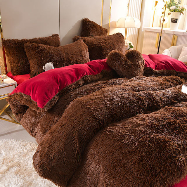 Zachte Fleece Bedset met Hartkussen