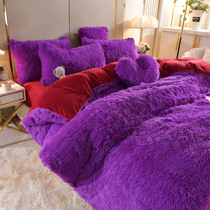 Zachte Fleece Bedset met Hartkussen