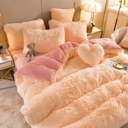 Zachte Fleece Bedset met Hartkussen