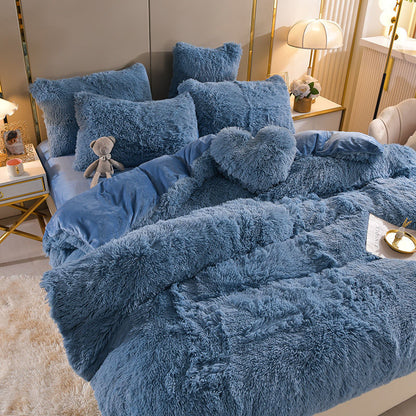 Zachte Fleece Bedset met Hartkussen