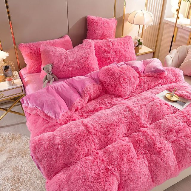 Zachte Fleece Bedset met Hartkussen