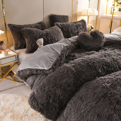 Zachte Fleece Bedset met Hartkussen