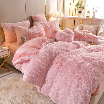 Zachte Fleece Bedset met Hartkussen