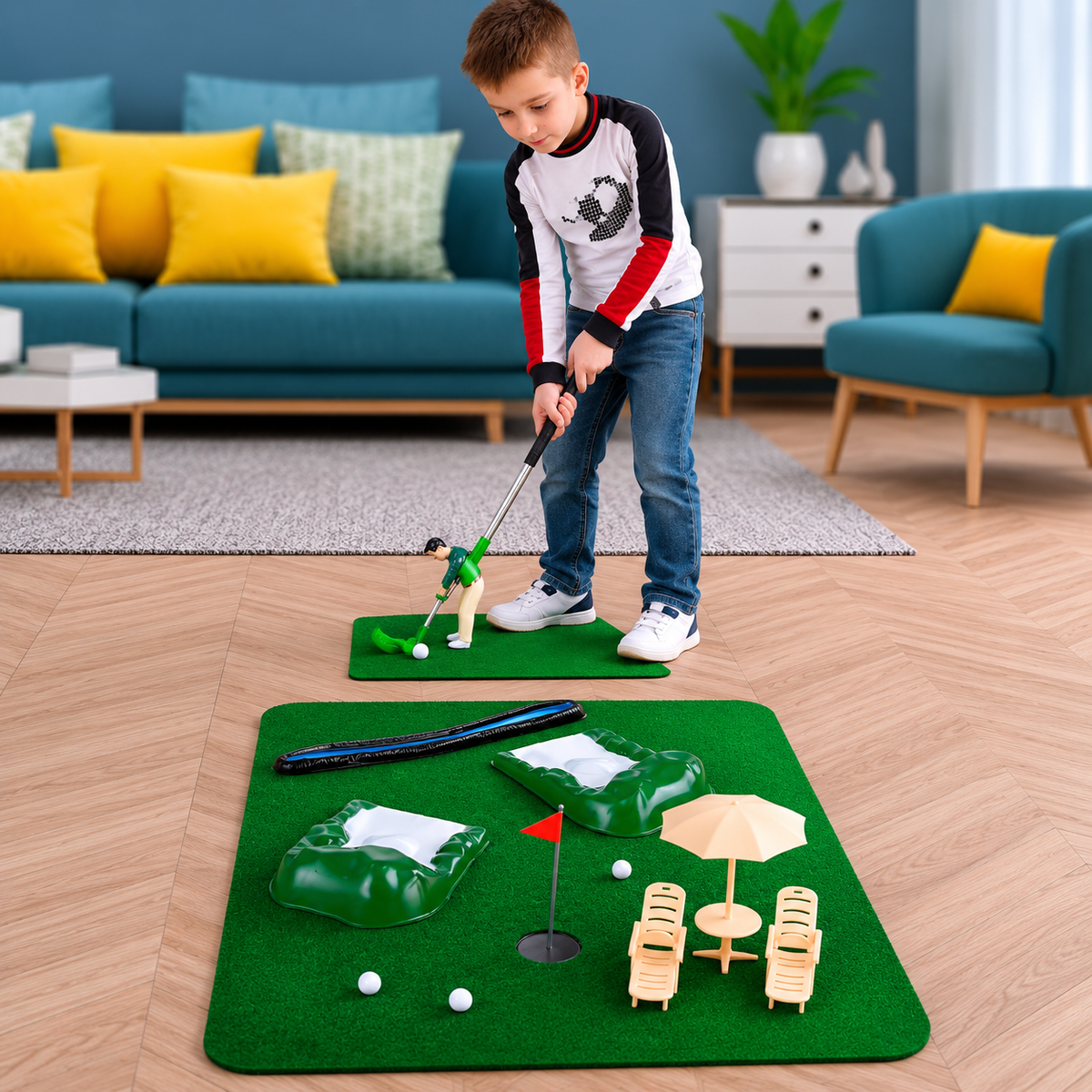 Interactieve mini golfset voor binnen