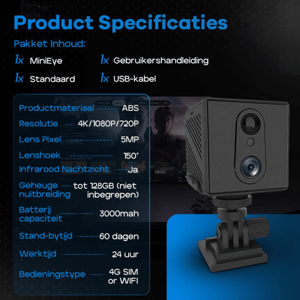 MiniEye draadloze beveiligingscamera