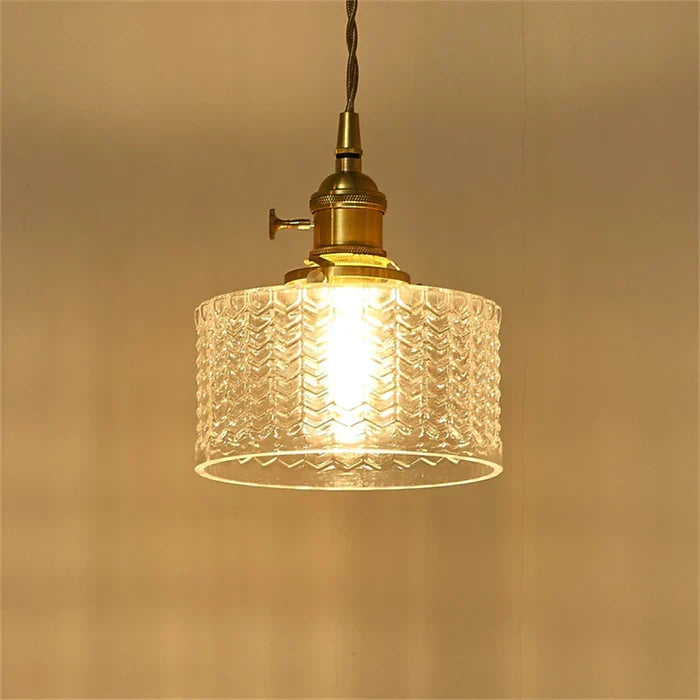 Vintage Cilindervormige Glazen Hanglamp