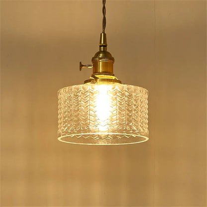 Vintage Cilindervormige Glazen Hanglamp