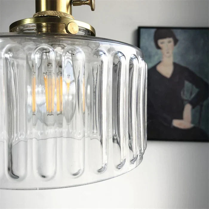 Vintage Cilindervormige Glazen Hanglamp
