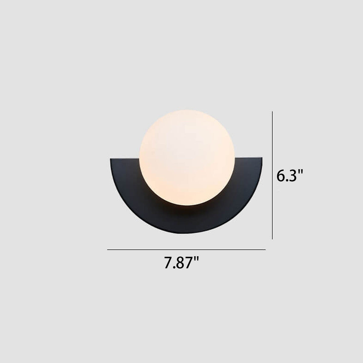 Glazen bolvormige moderne wandlamp