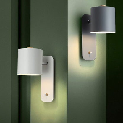Moderne metalen led-wandlamp met schakelaar