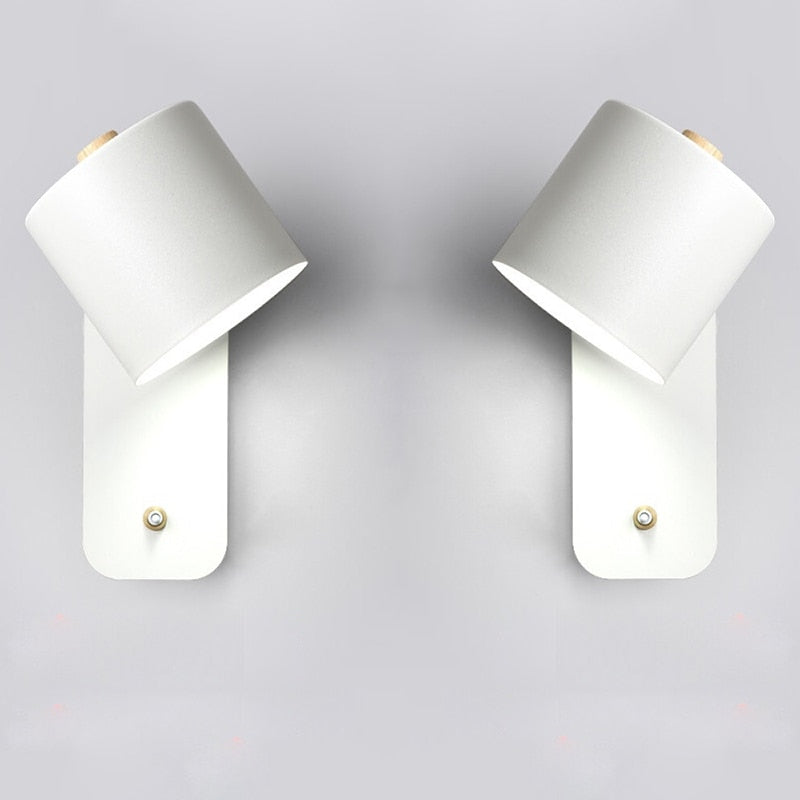 Moderne metalen led-wandlamp met schakelaar