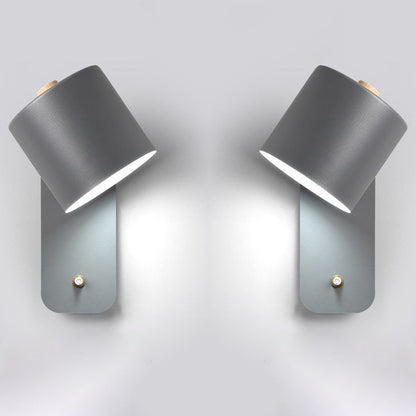 Moderne metalen led-wandlamp met schakelaar