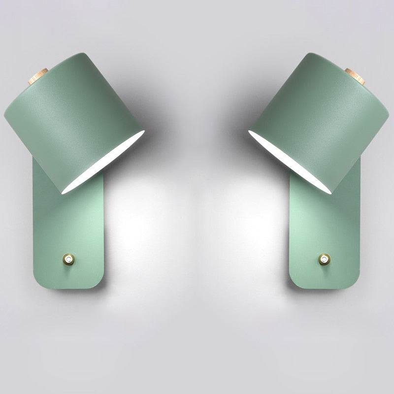 Moderne metalen led-wandlamp met schakelaar
