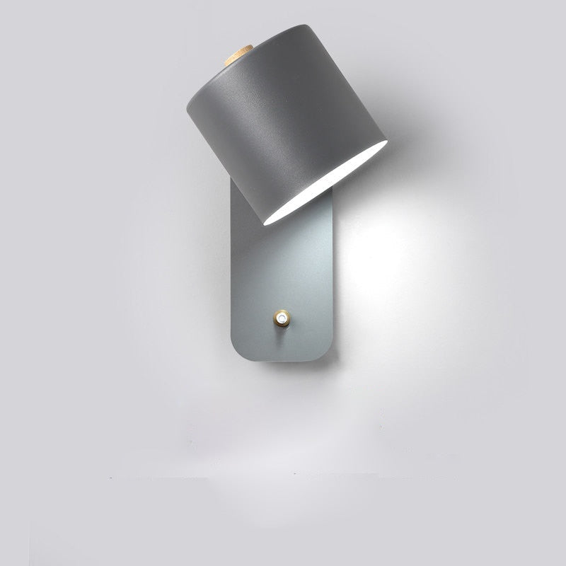 Moderne metalen led-wandlamp met schakelaar