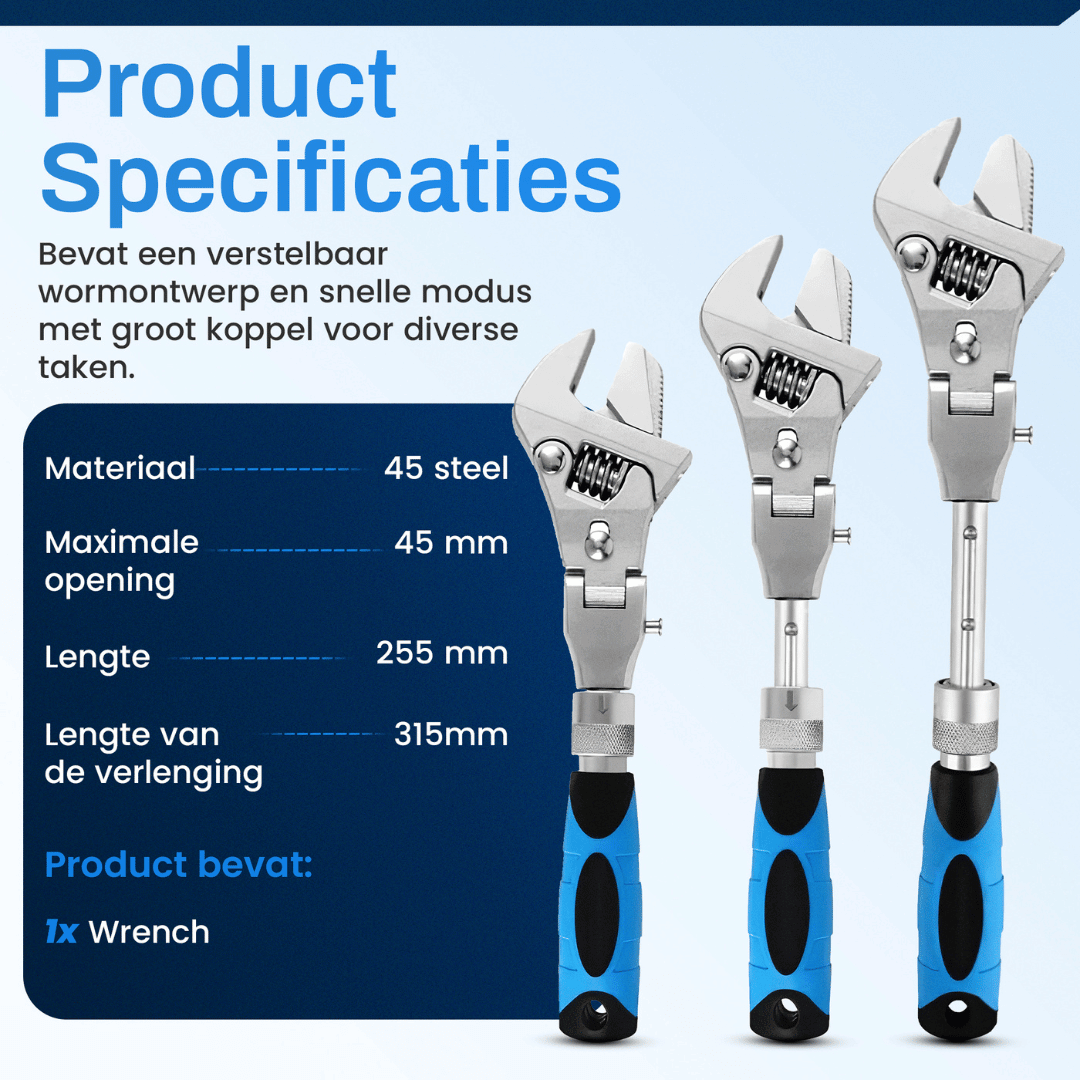 Multifix verstelbare 5-in-1 moersleutel