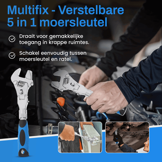 Multifix 5-in-1 verstelbare moersleutel