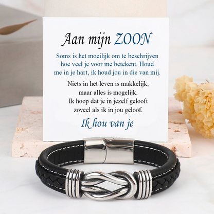 SonTouch herenarmband van gevlochten leer