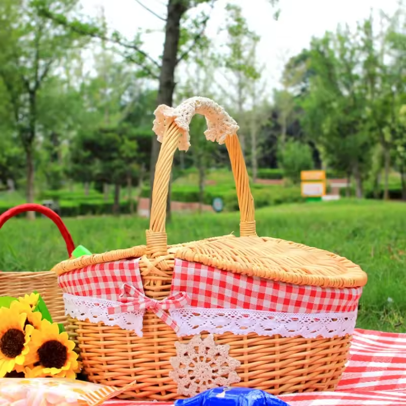Navando ovale rieten picknickmand
