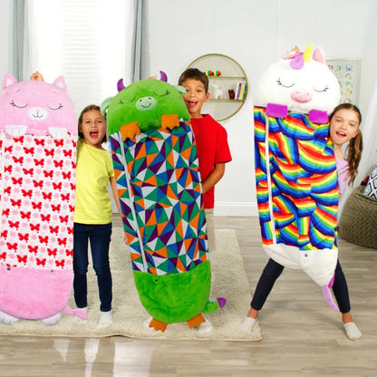 Navando 2-in-1 kinderslaapzak en knuffelkussen