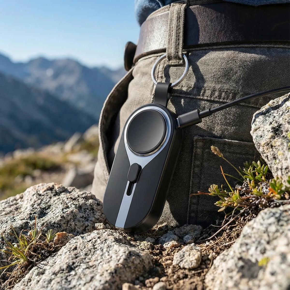 PowerClip draadloze powerbank sleutelhanger