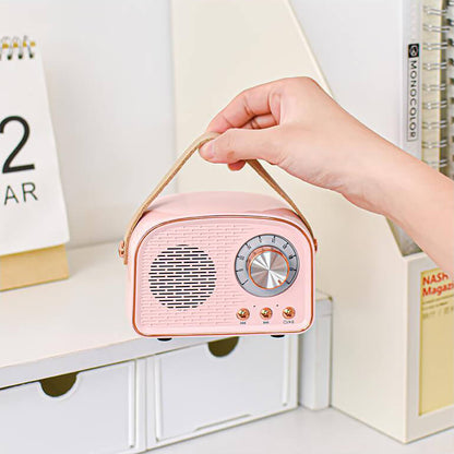 Retro draagbare bluetooth-speaker met FM-radio