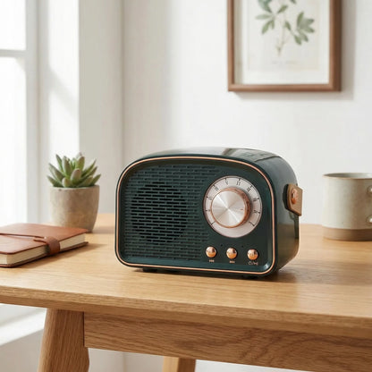 Retro draagbare bluetooth-speaker met FM-radio