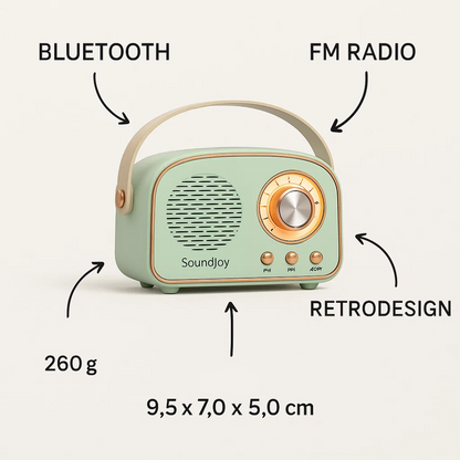 Retro draagbare bluetooth-speaker met FM-radio
