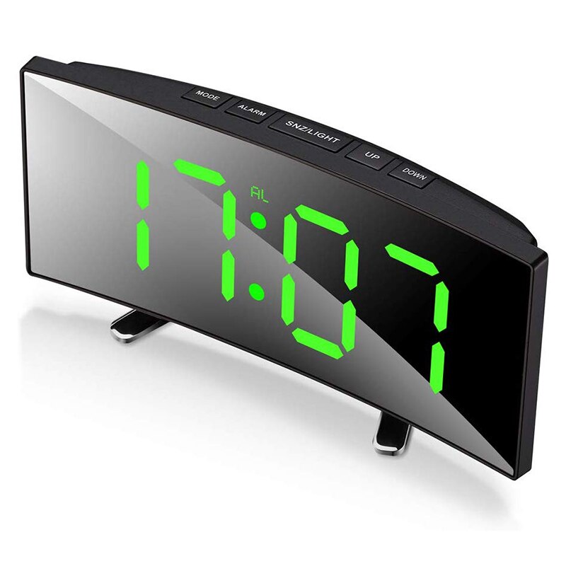 Navando digitale wekker met gebogen LED-display