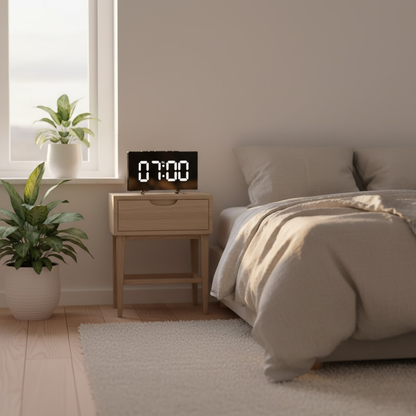 Navando digitale wekker met gebogen LED-display
