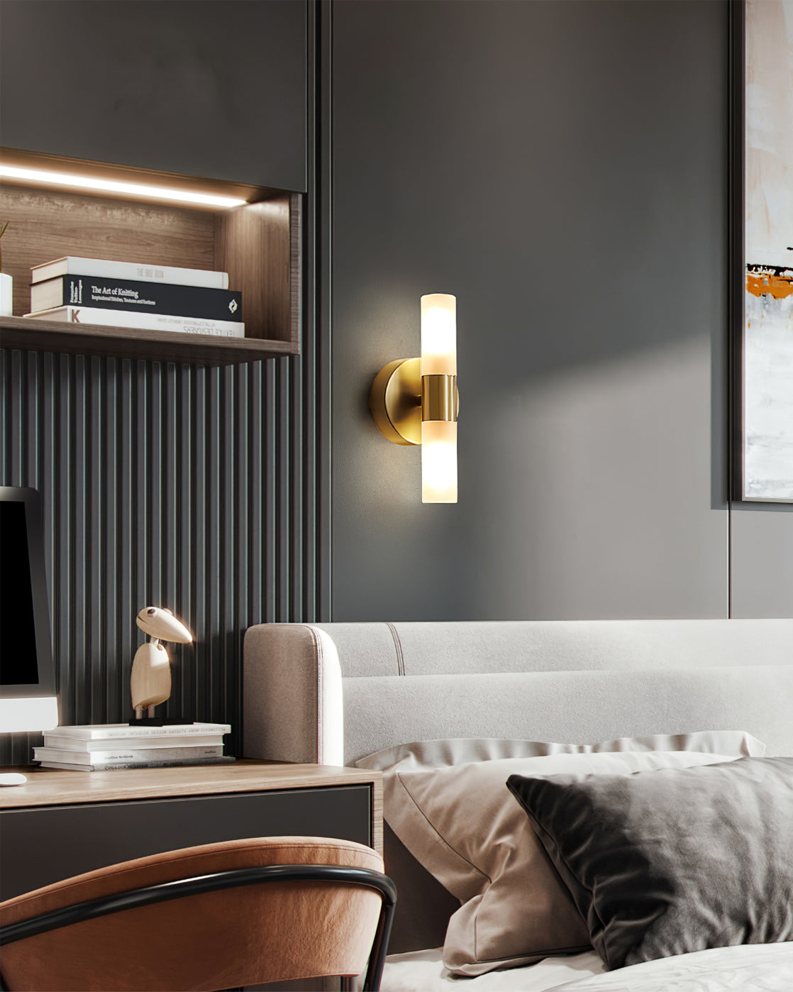 Elegante cilindrische wandlamp