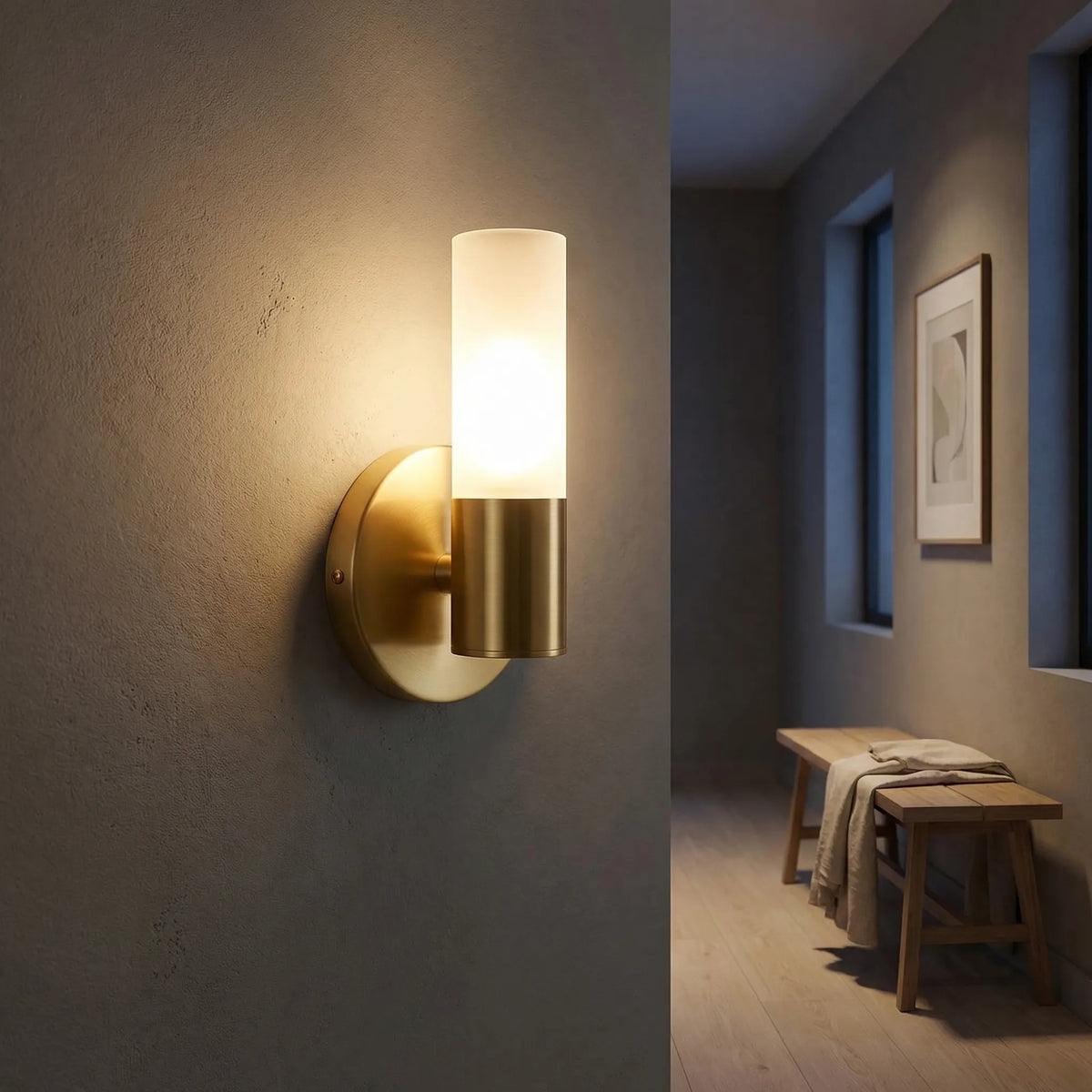 Elegante cilindrische wandlamp