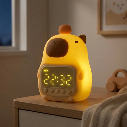 Capibara oplaadbare nachtlamp met digitale wekker