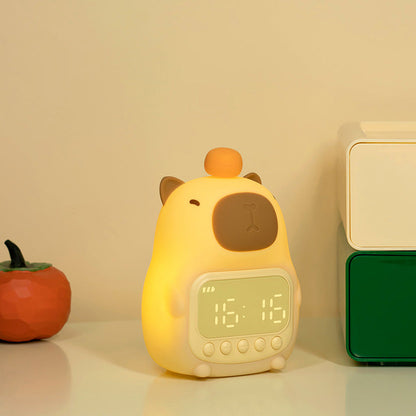 Capibara oplaadbare nachtlamp met digitale wekker