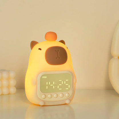 Capibara oplaadbare nachtlamp met digitale wekker