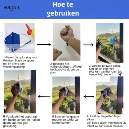 Magnetische dubbelzijdige ruitenreiniger