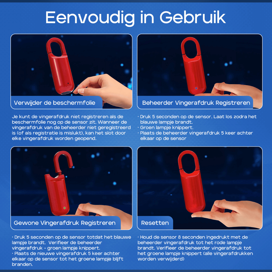 NenoTouch Vingerafdruk Hangslot