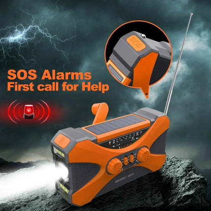 Noodradio met zonne-energie en powerbank