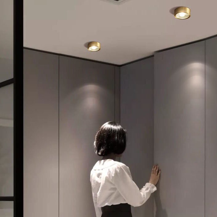 Luxe koperen inbouw LED-plafondlamp