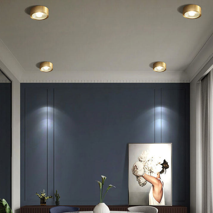 Luxe koperen inbouw LED-plafondlamp