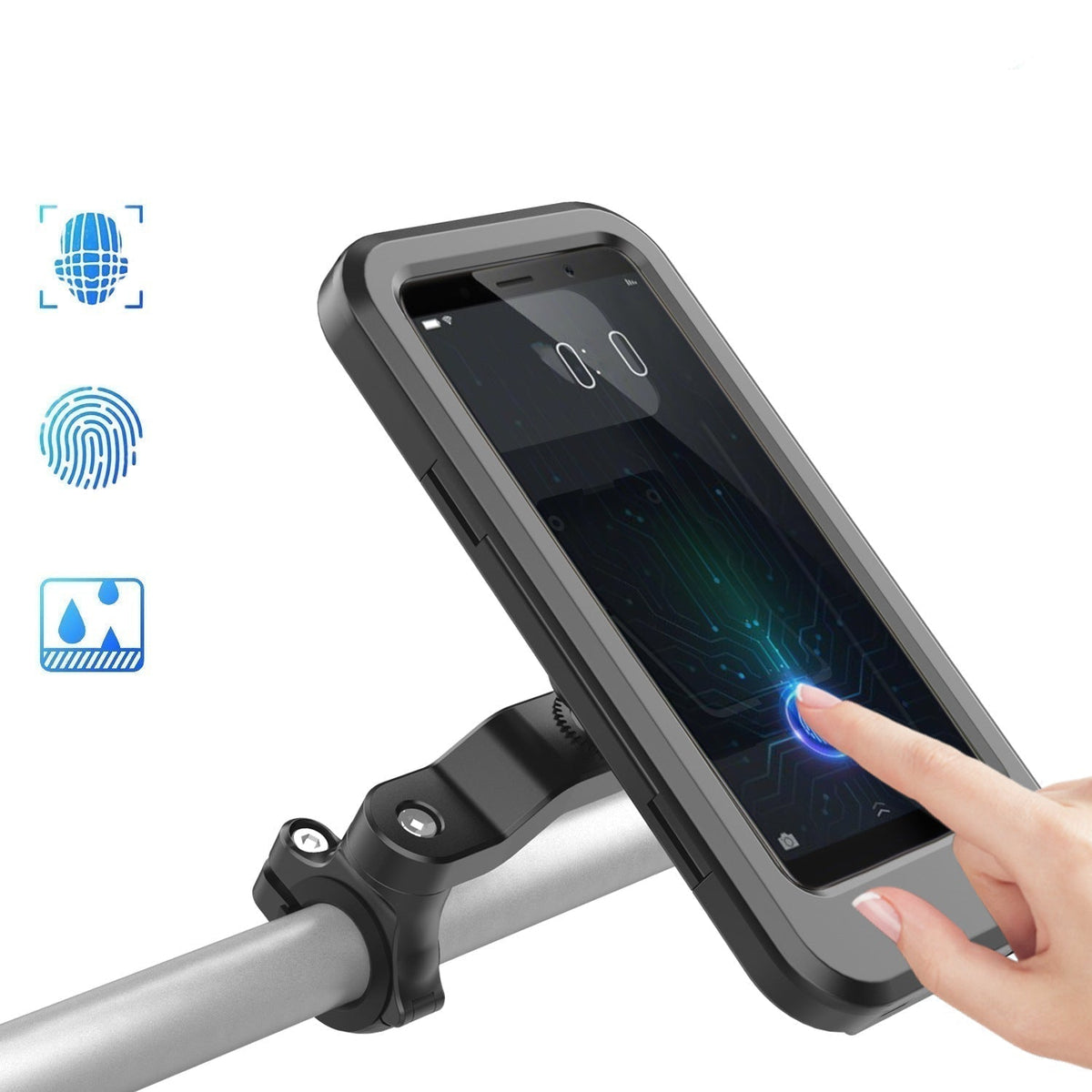 RideCharge waterdichte fiets telefoonhouder met draadloos opladen