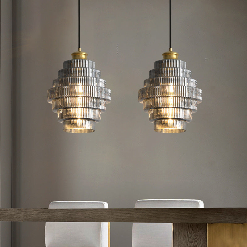 Gelaagde Glazen Hanglamp Met LED Verlichting