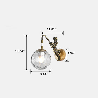 Moderne wandlamp met glazen kap