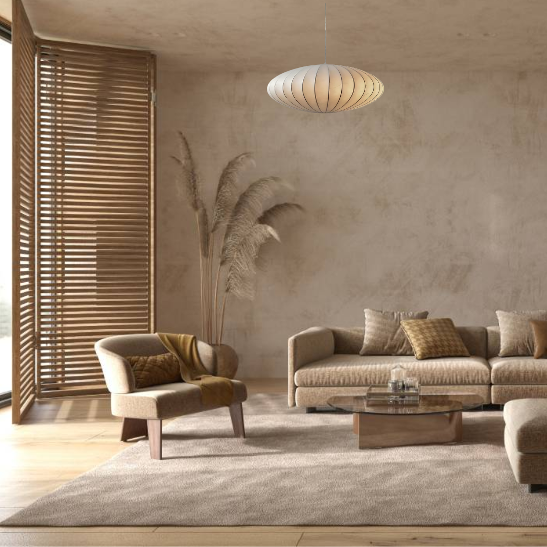 Japandi siliconen geplooide hanglamp