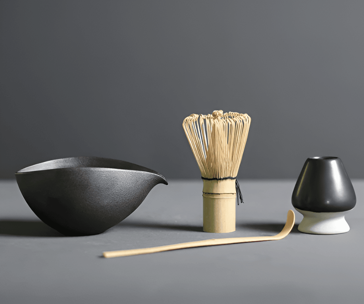 Matcha Thee Set 4-delig van Keramiek en Bamboe