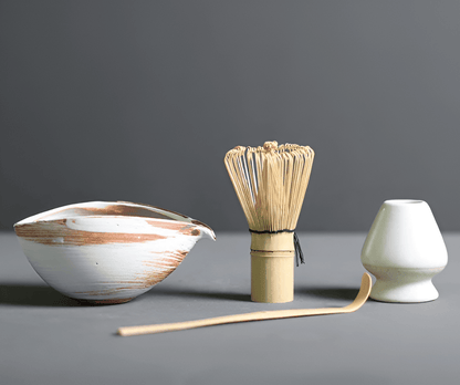 Matcha Thee Set 4-delig van Keramiek en Bamboe