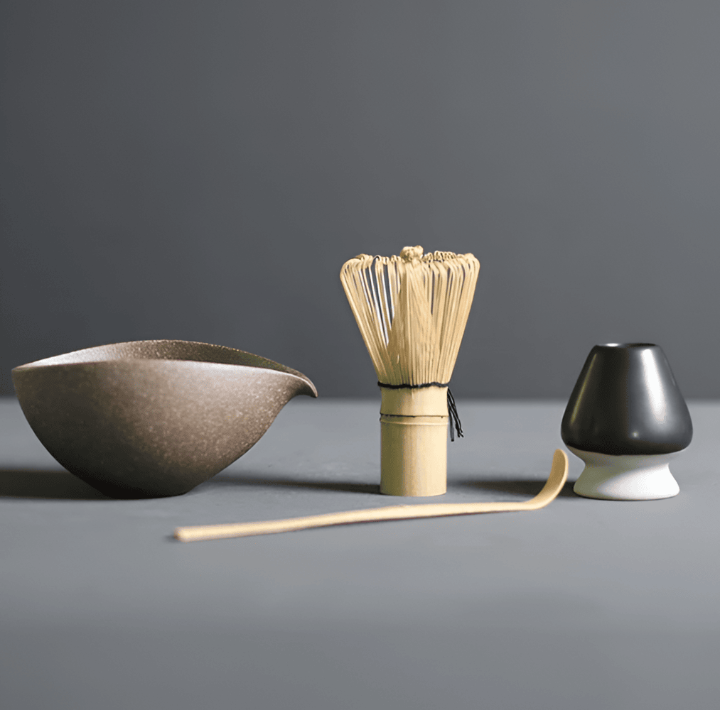 Matcha Thee Set 4-delig van Keramiek en Bamboe