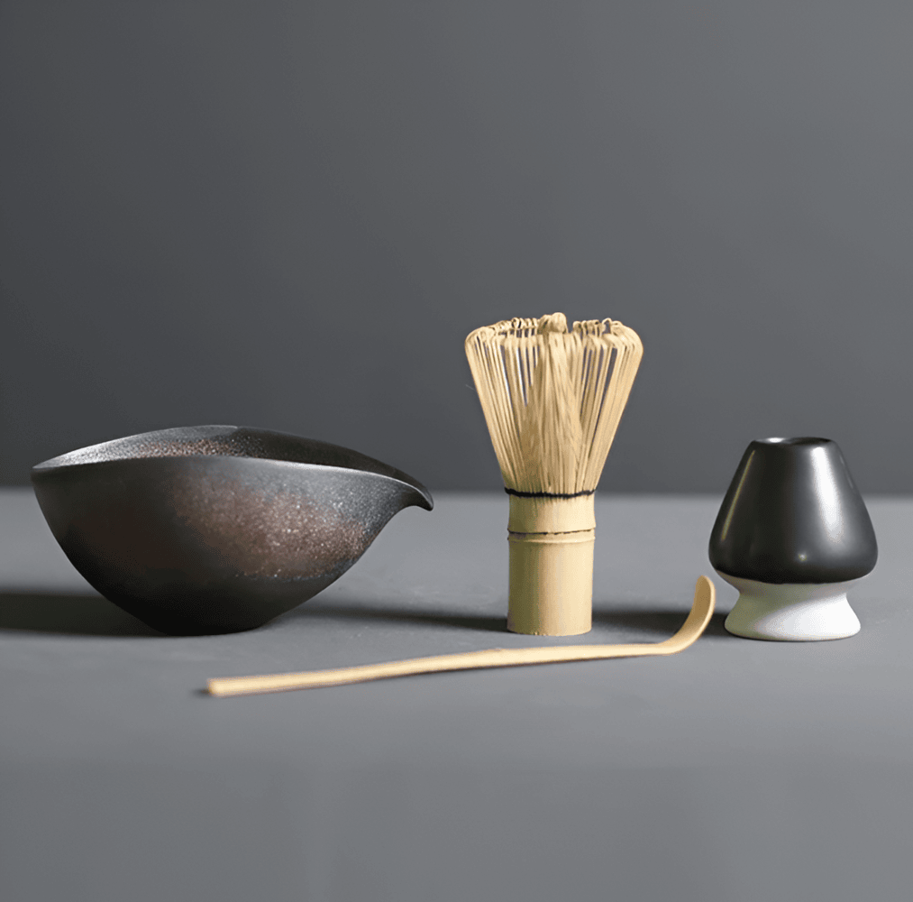 Matcha Thee Set 4-delig van Keramiek en Bamboe