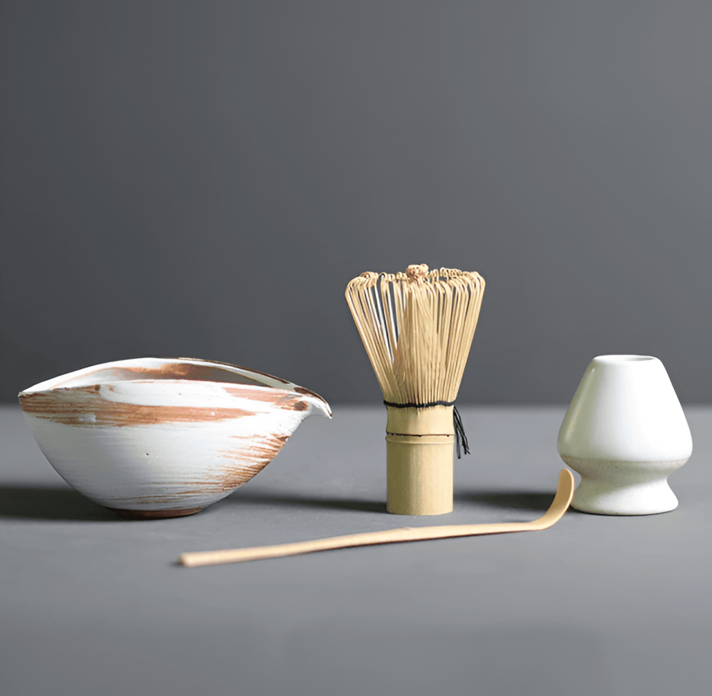 Matcha Thee Set 4-delig van Keramiek en Bamboe