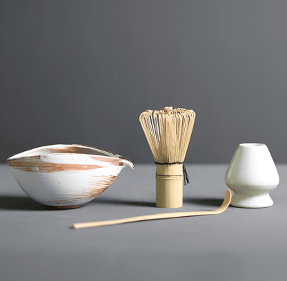 Matcha Thee Set 4-delig van Keramiek en Bamboe