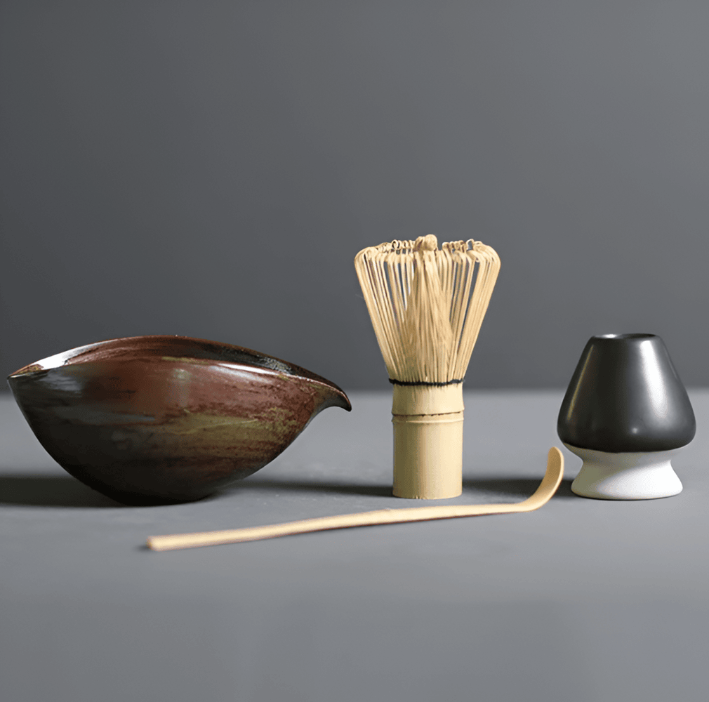 Matcha Thee Set 4-delig van Keramiek en Bamboe